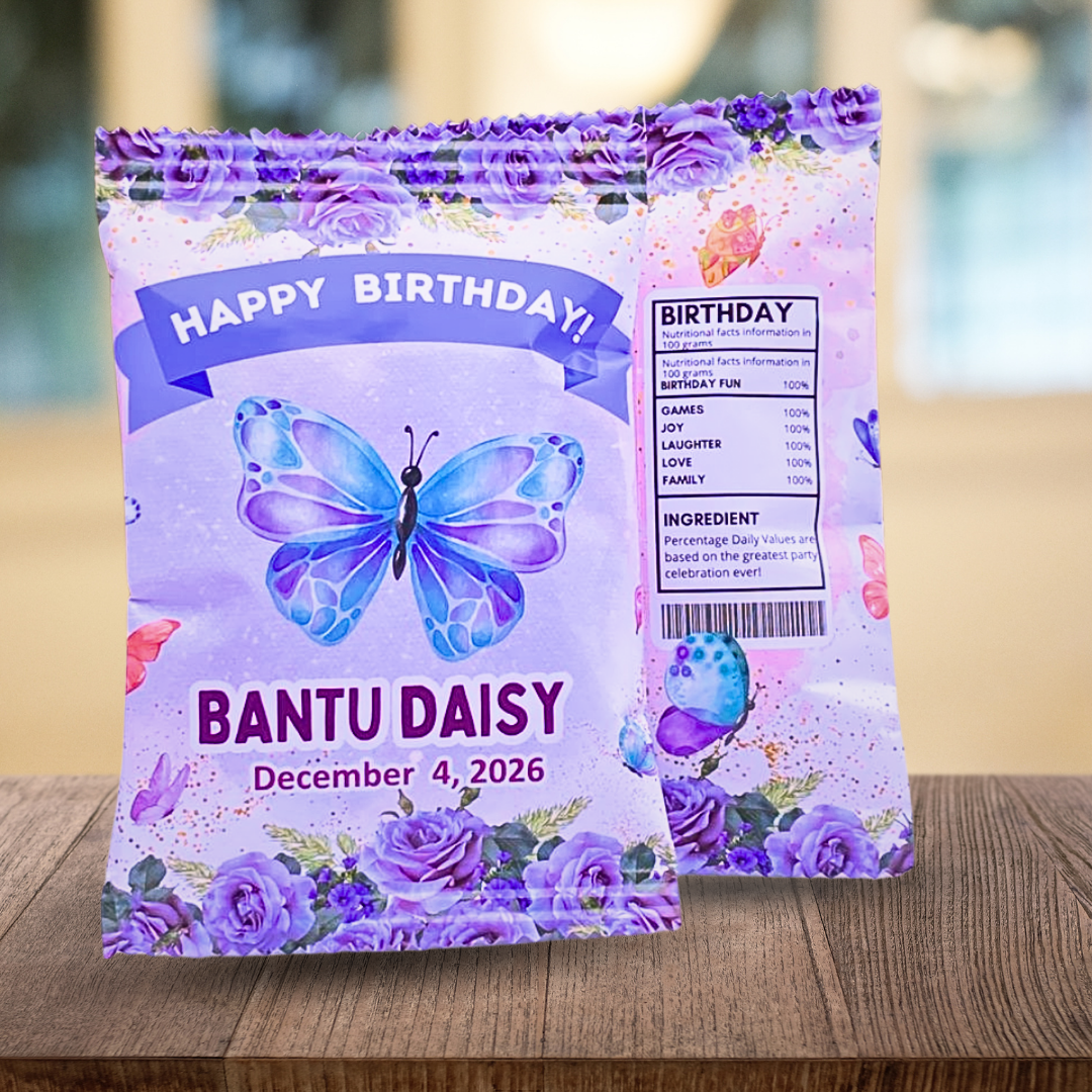 Personalized Adult Birthday Chip Bags — Dozen (12pc, Unfilled)