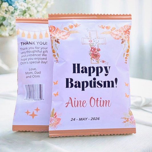 Personalized Baptism Chip Bags - Dozen (12pc, Unfilled)