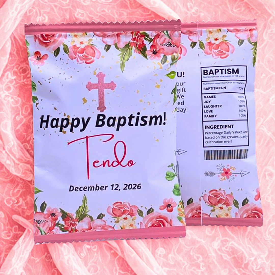 Personalized Baptism Chip Bags - Dozen (12pc, Unfilled)