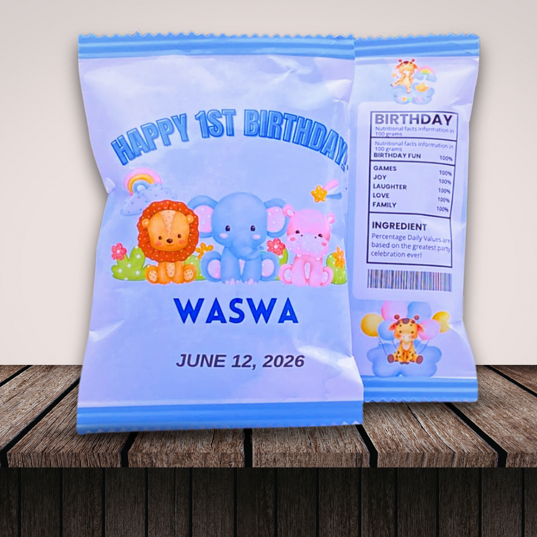 Personalized Twins Birthday Chip Bags — Dozen (12pc, Unfilled)
