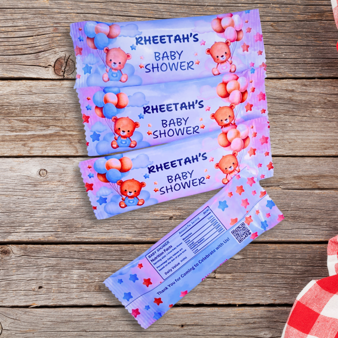 Personalized Baby Shower Chocolate Bars — Dozen (12pc)