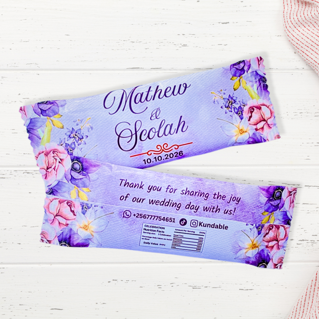 Personalized Wedding Chocolate Bars - Dozen (12pc)