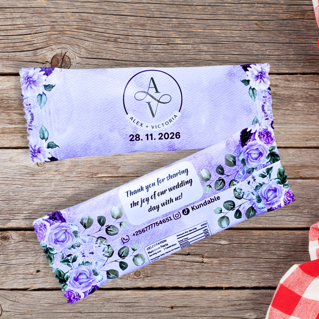 Personalized Wedding Chocolate Bars - Dozen (12pc)