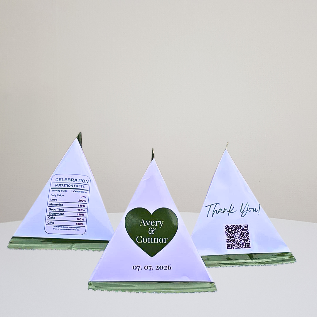 Personalized Wedding Pyramid Bags — Dozen (12pc, Unfilled)