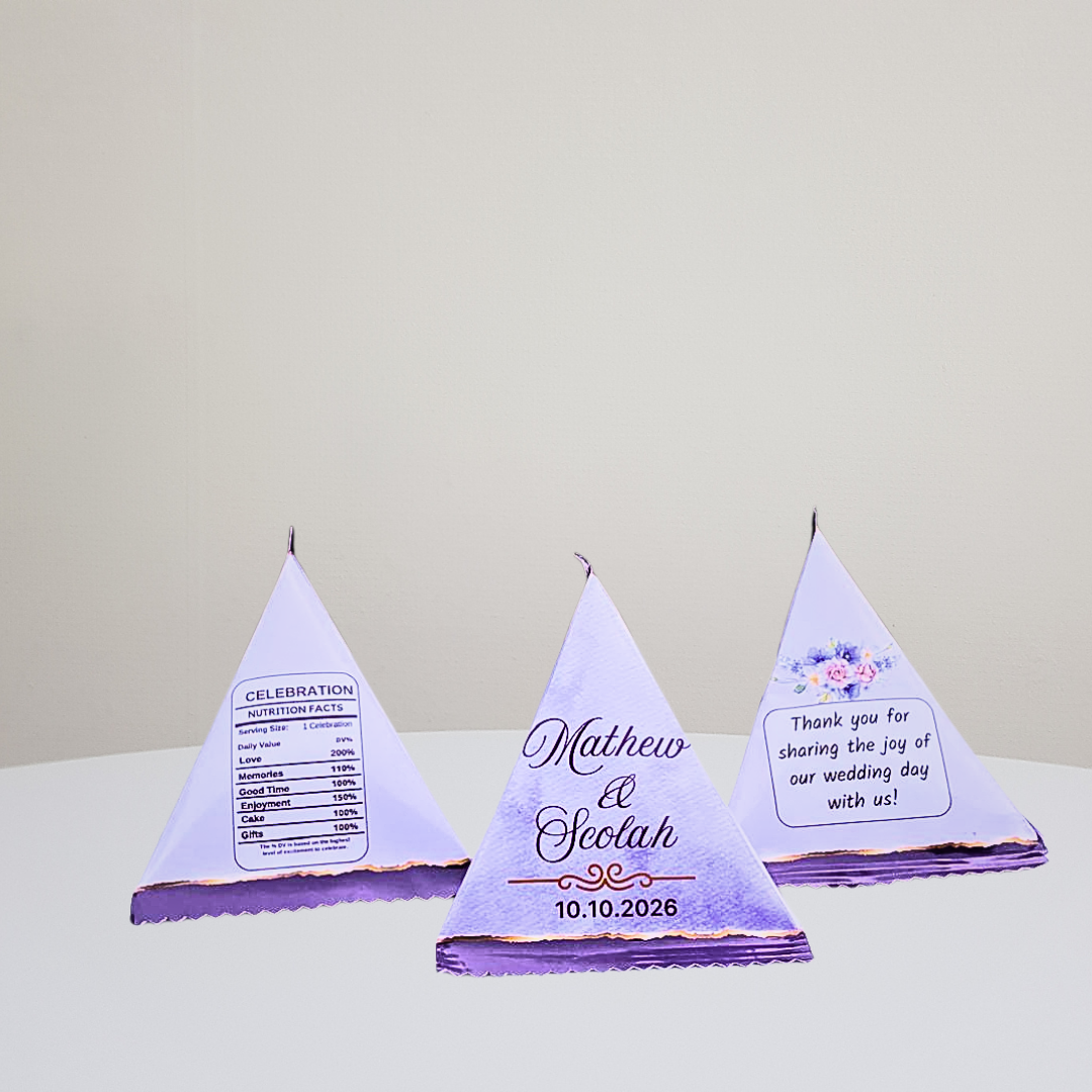 Personalized Wedding Pyramid Bags — Dozen (12pc, Unfilled)