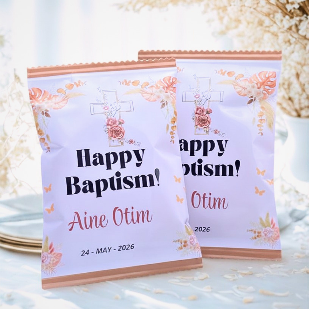 Personalized Baptism Chip Bags - Dozen (12pc, Unfilled)